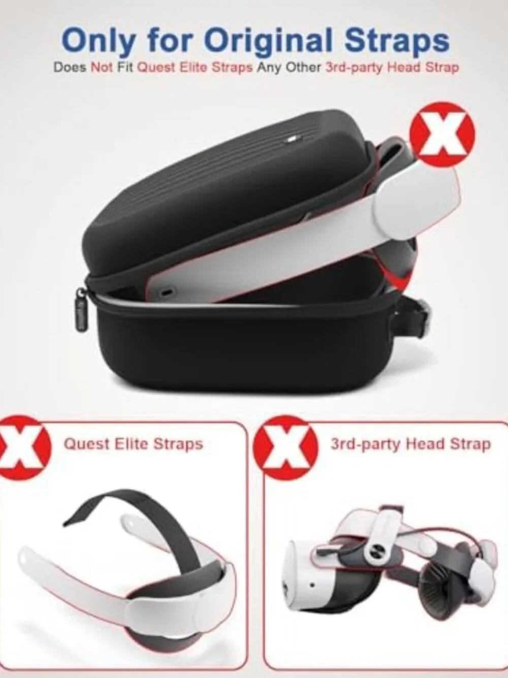 Durable Hard Carrying Case for Meta Quest 3, Quest 2 & Vision Pro - Travel